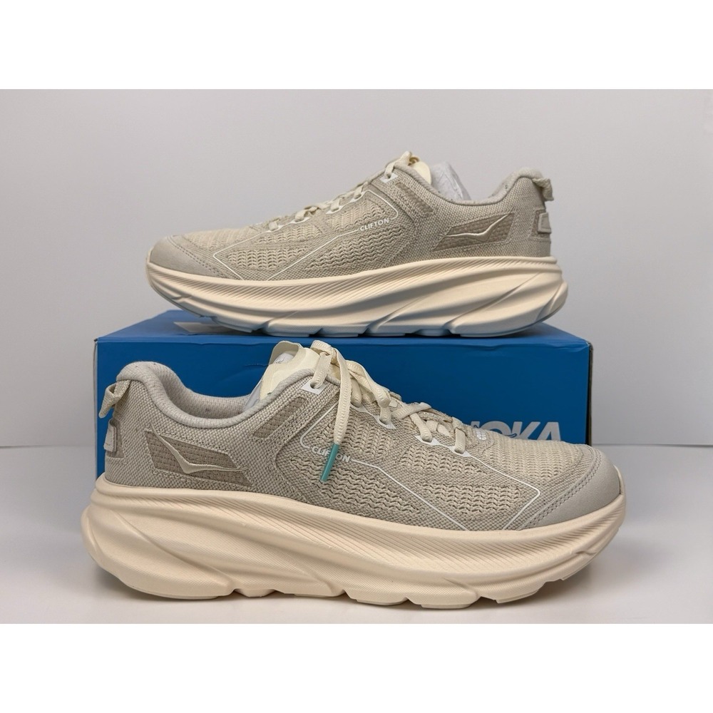 Hoka One‎ One CLIFTON ONE9 BP Men's Size 9 / Women's 10 Cream/ Brown 1162135